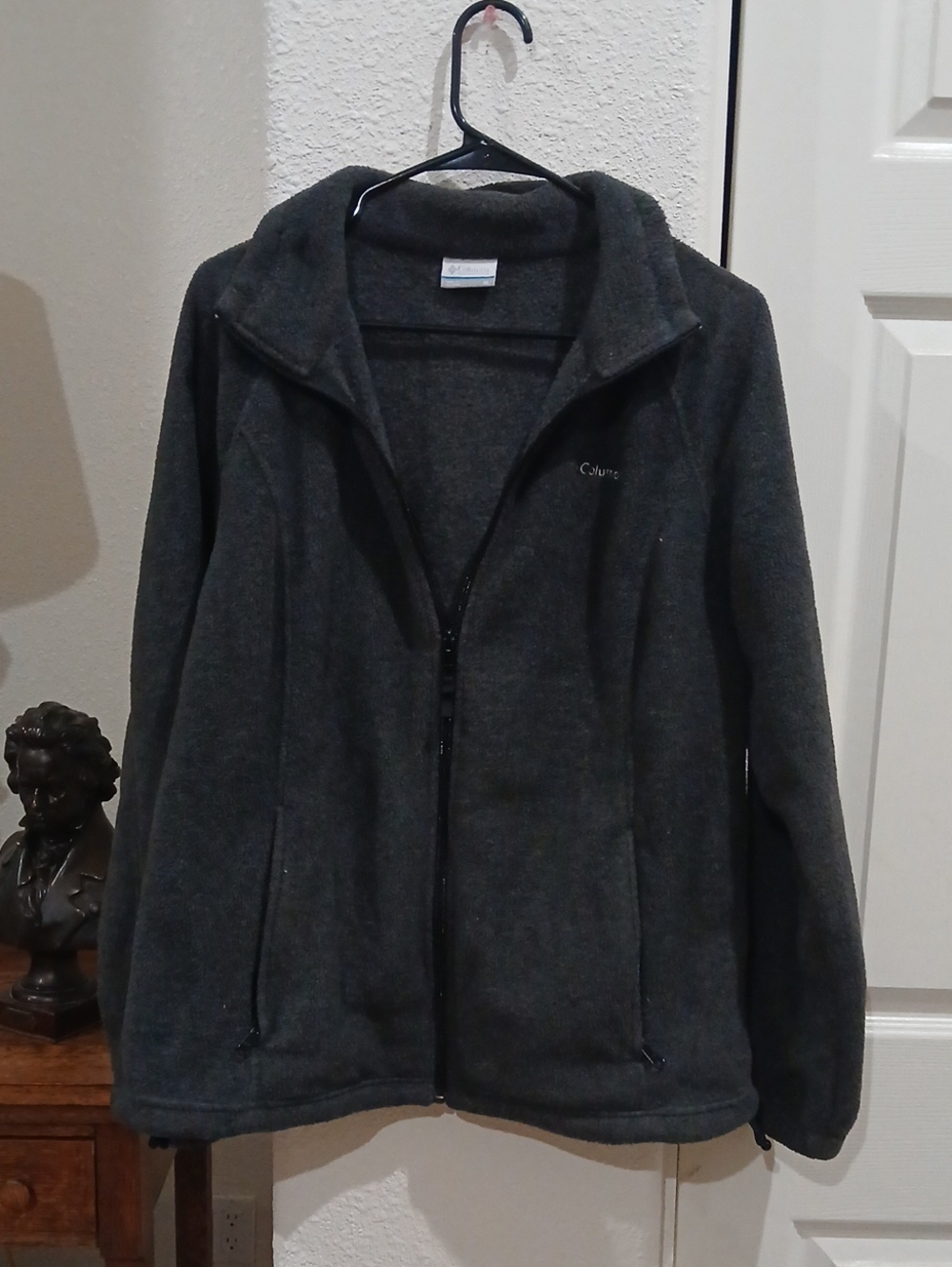 Columbia Charcoal Gray Zip-Up Fleece Jacket